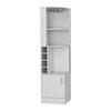 Tuhome Syrah Corner Bar Cabinet, Eight Bottle Cubbies, Double Door, Two Open Shelves, White BLB6546